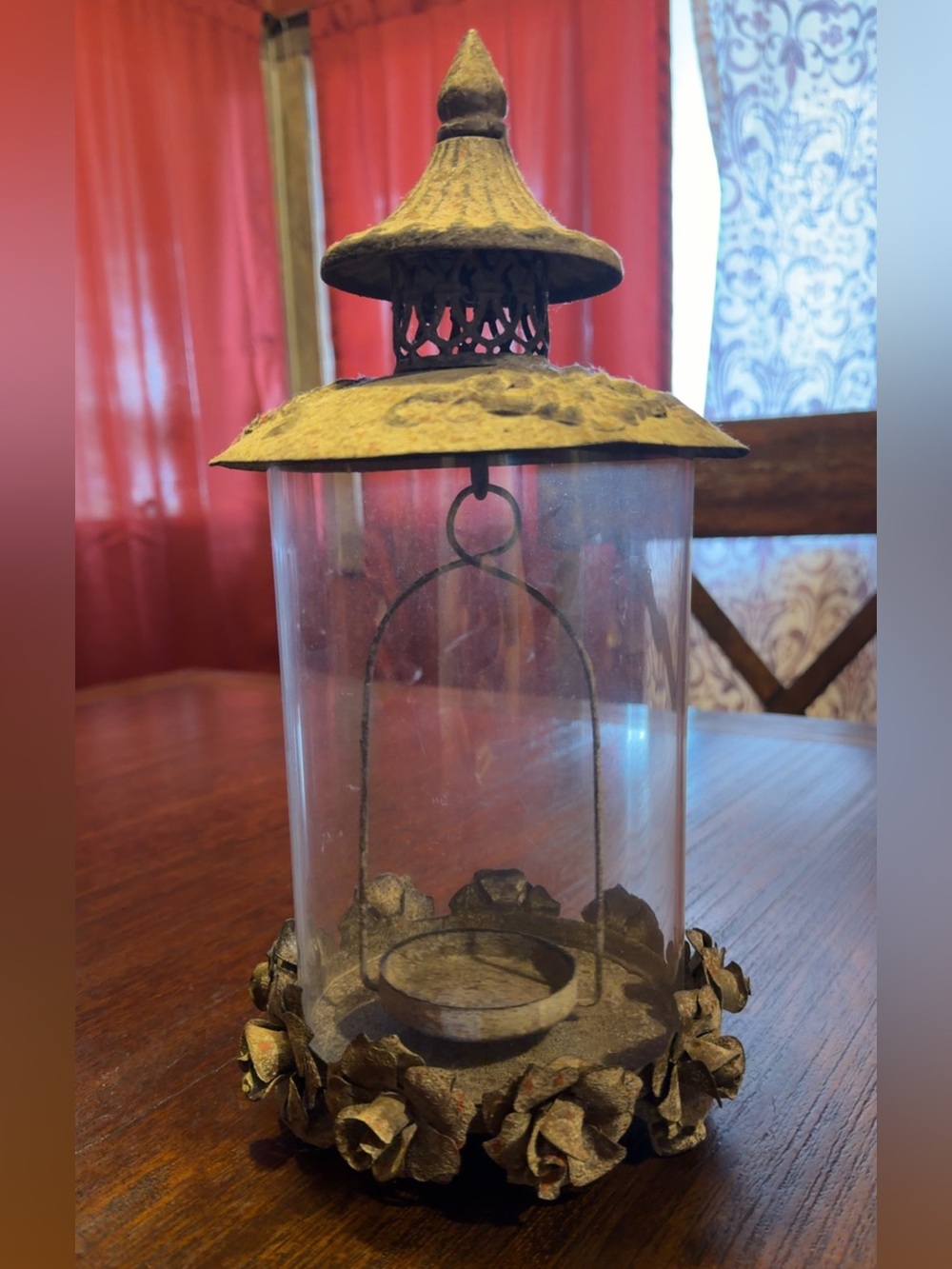 Rustic Fairy Light Lantern Glass and Metal Farmhouse Decor